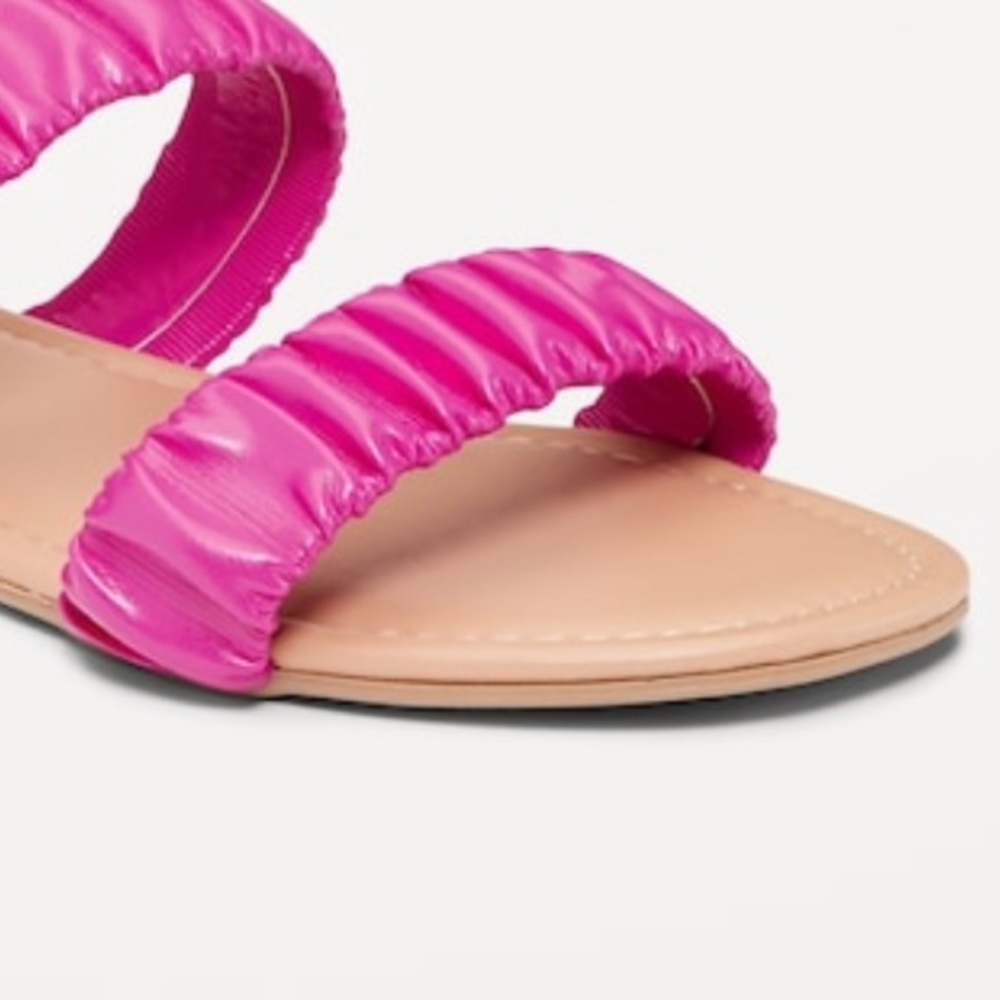 Faux-Leather Ruched Sandals - Picture 3 of 3